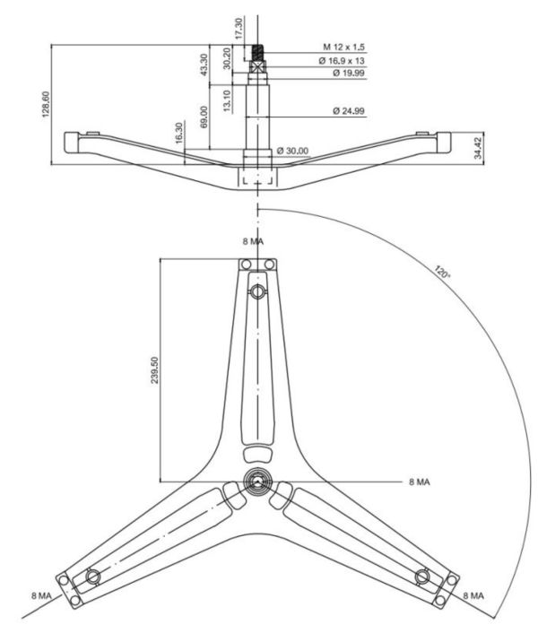 Крестовина 8033708 стиральной машины Hansa/Samsung