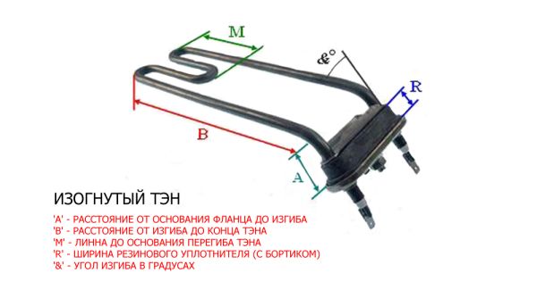 Тэн HTR007AD для стиральной машины Ardo, 2100W