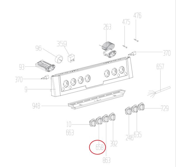 Ручка переключения режимов 250315142 духовки Beko
